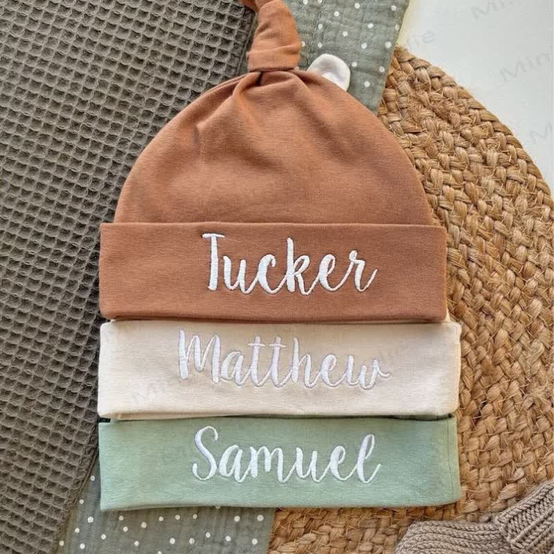 Personalized Baby Name Top-knot Hat - image 1