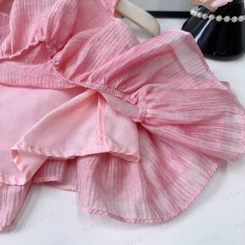 Toddler Girl Pink Floral Peplum Top and Pants 2-piece Set - image 6