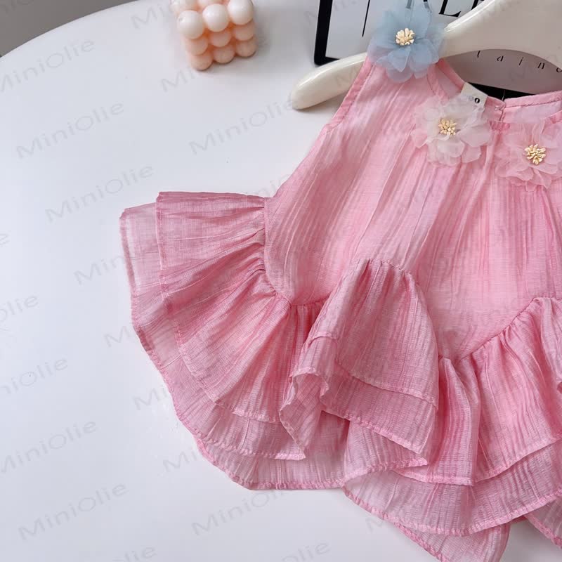 Toddler Girl Pink Floral Peplum Top and Pants 2-piece Set - image 5