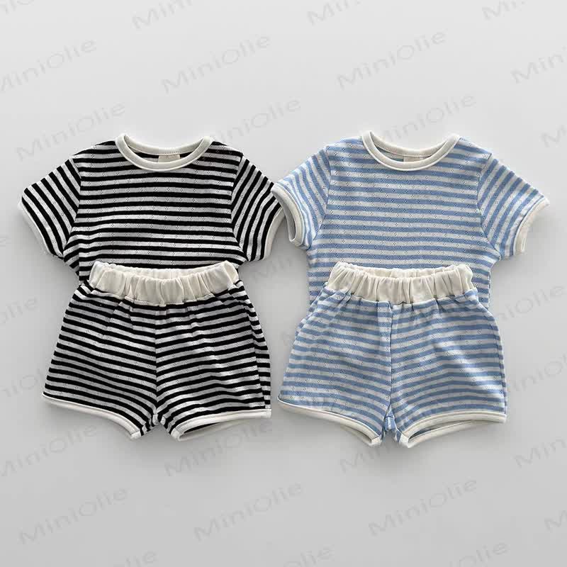 Baby Toddler Striped Top and Shorts 2-piece Set - image 1