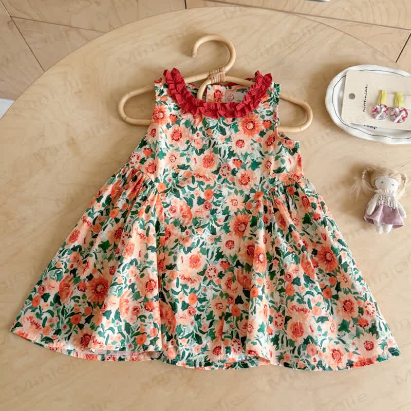 Toddler Girl Floral Sleeveless Dress - Green - 6.5-8T - image 3