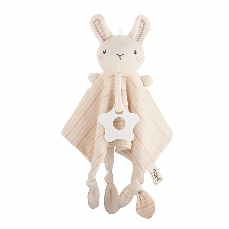 Personalized Baby Name Animal Security Blanket with Teether - Rabbit - image 6