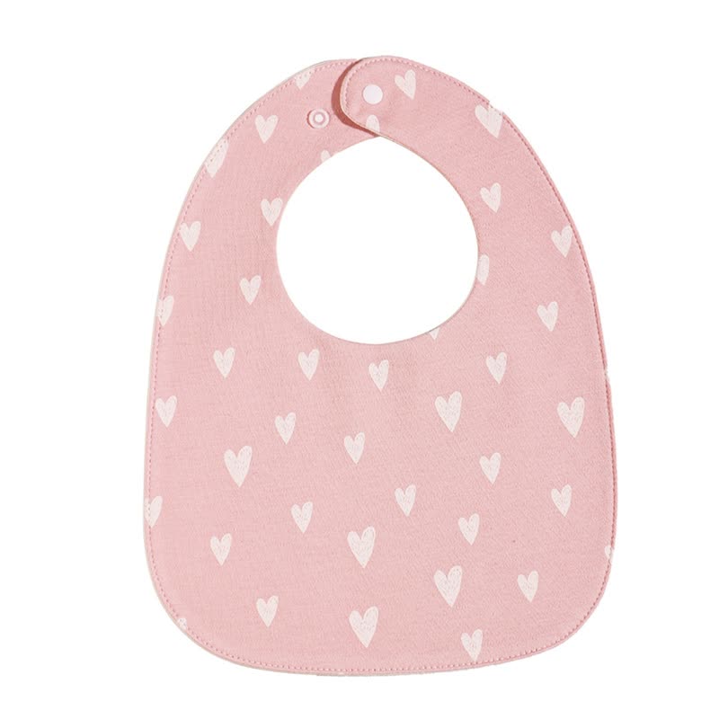 Personalized Baby Name Cartoon Print Bib - Pink Hearts - image 5