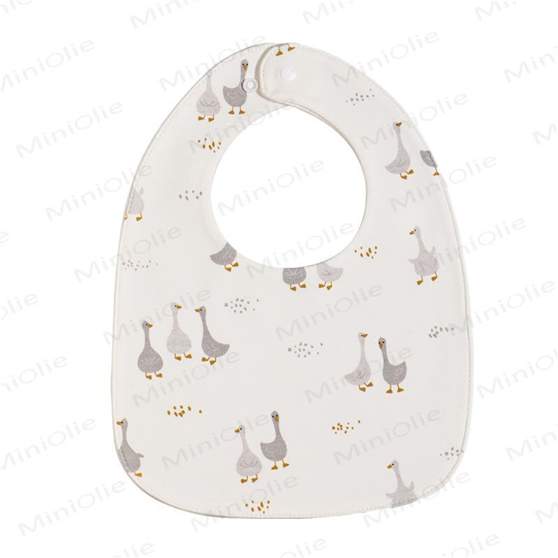 Personalized Baby Name Cartoon Print Bib - Grey Ducks - image 7