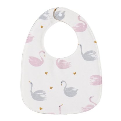 Personalized Baby Name Cartoon Print Bib - Grey Swans - image 8