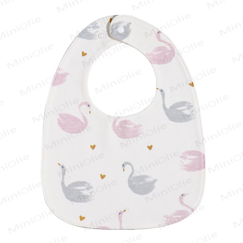 Personalized Baby Name Cartoon Print Bib - Grey Swans - image 8