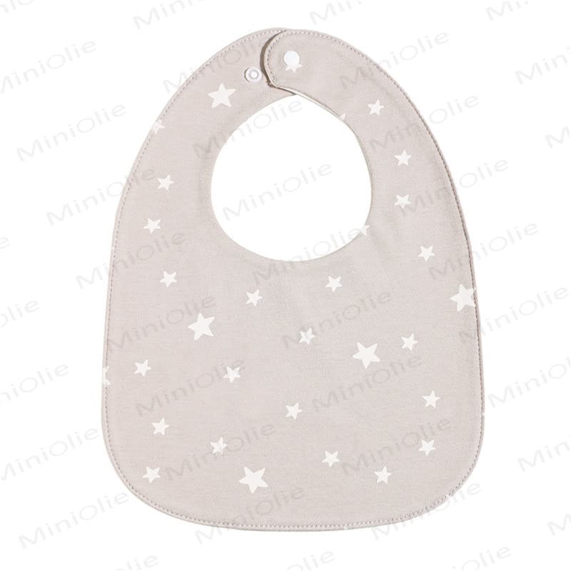 Personalized Baby Name Cartoon Print Bib - Khaki Stars - image 18
