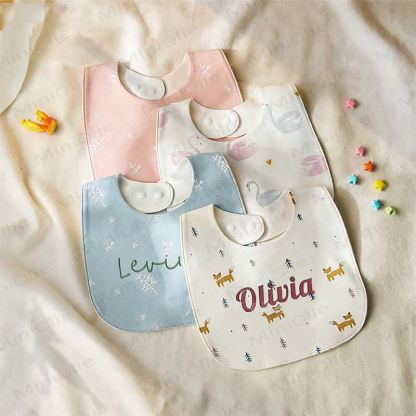 Personalized Baby Name Cartoon Print Bib - image 2