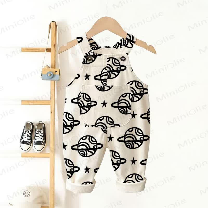 Baby Toddler Boys Plant Print Overalls - White - 3-5T - image 1