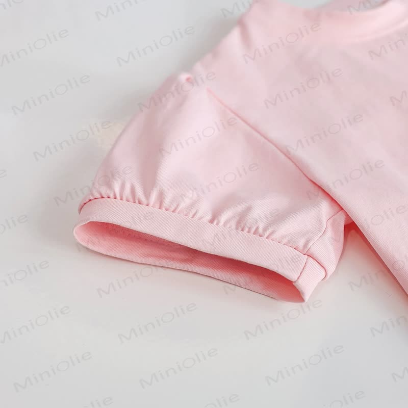 Toddler Girls Flower Embroidered Puff Sleeve T-Shirt - image 7