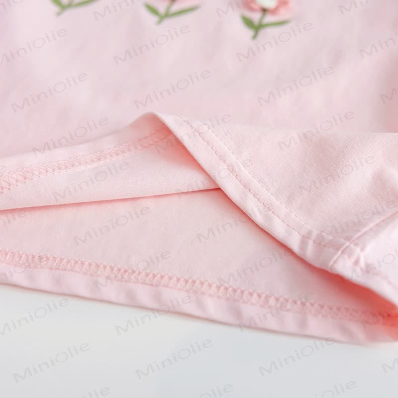 Toddler Girls Flower Embroidered Puff Sleeve T-Shirt - image 8