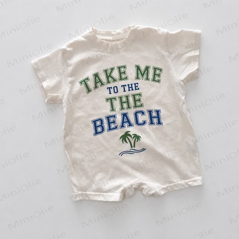 TAKE ME TO THE THE BEACH Baby White Slogan Romper - White - 18-24M - image 1