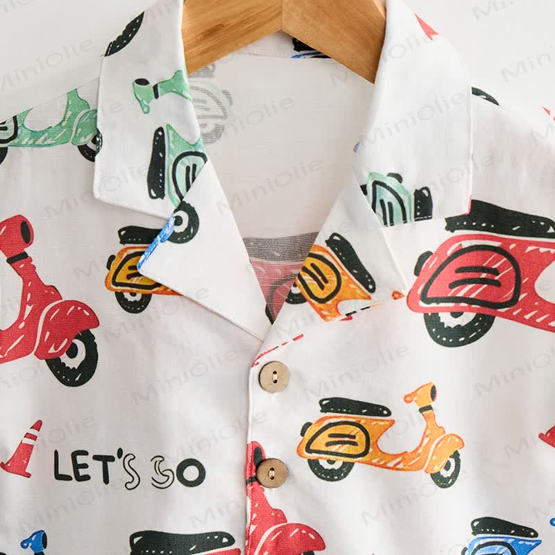 Toddler Boys Electric Bike Print Shirt and Shorts 2-piece Set - image 3