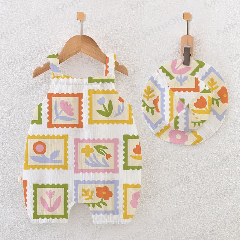 Baby Girls Tulip White Romper with Hat - White - 18-24M - image 1