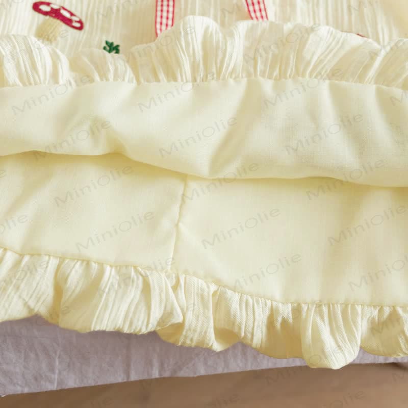 Toddler Girl Mushroom Embroidered Sleeveless Top and Shorts 2-piece Set - image 6