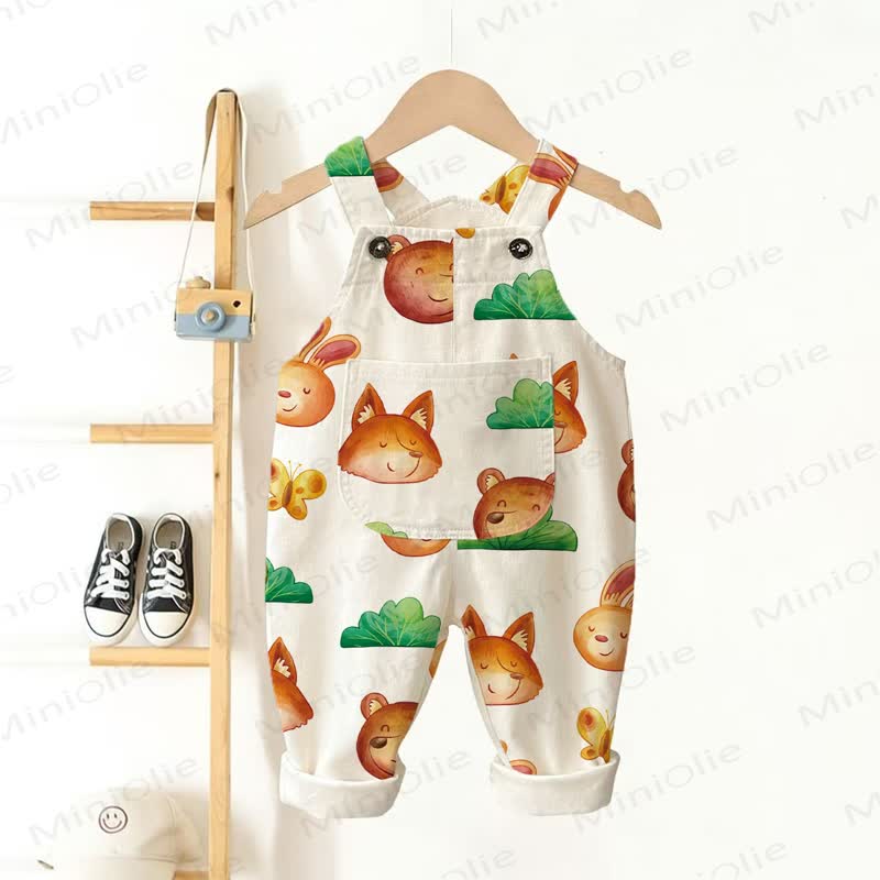 Baby Toddler White Fox Overalls - White - 3-5T - image 1