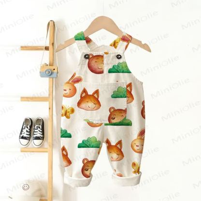 Baby Toddler White Fox Overalls - White - 3-5T - image 1