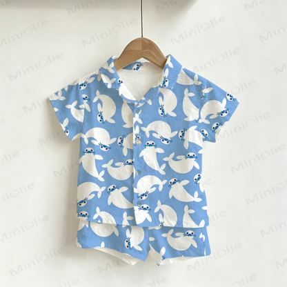 Toddler Boys Seal Shirt and Shorts 2-piece Set - Blue - 3-5T - image 1