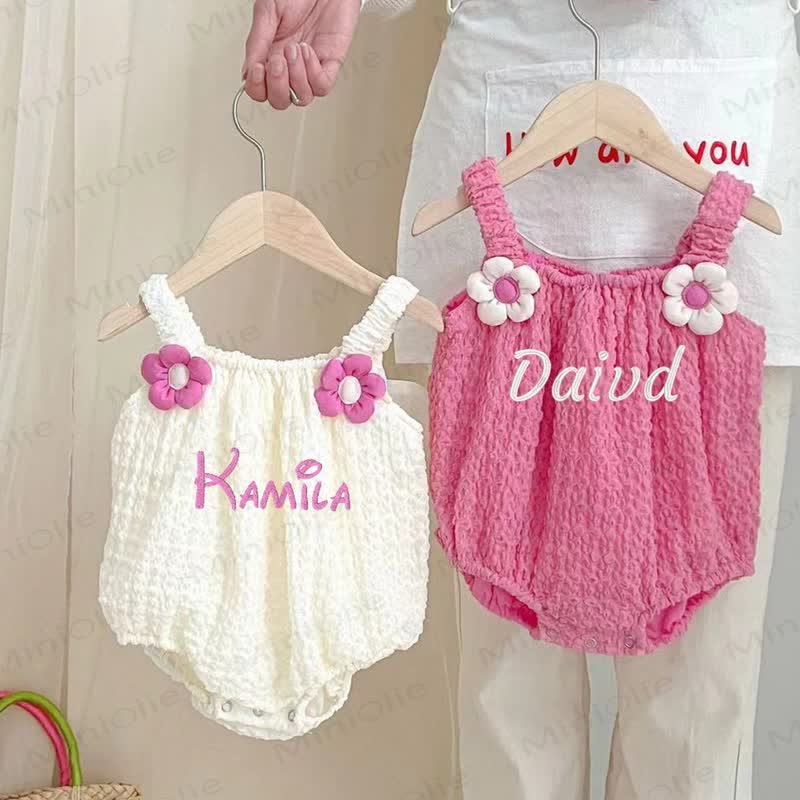 Personalized Baby Name Flower Bodysuit - image 1