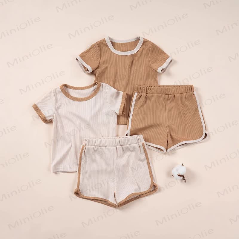 Personalized Baby Name Ribbed Tee and Shorts Set - image 2