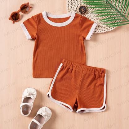 Personalized Baby Name Ribbed Tee and Shorts Set - Orange - 4-5T - image 10