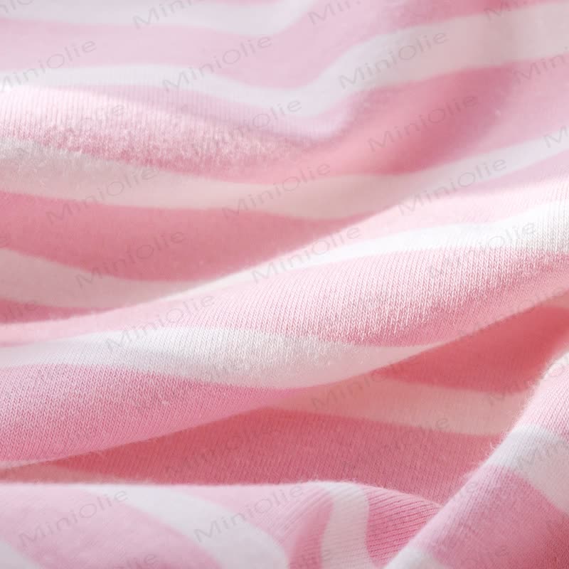 Toddler Baby Girl Pink Heart Striped Puff Sleeve Top and Skirt 2-piece Set - image 8