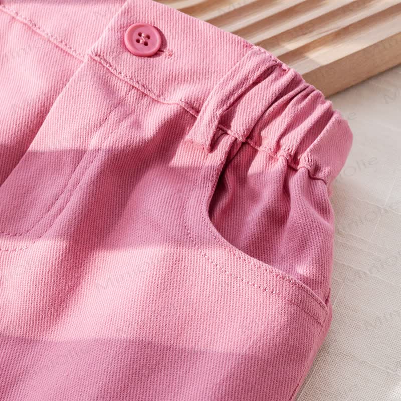 Toddler Baby Girl Pink Heart Striped Puff Sleeve Top and Skirt 2-piece Set - image 11
