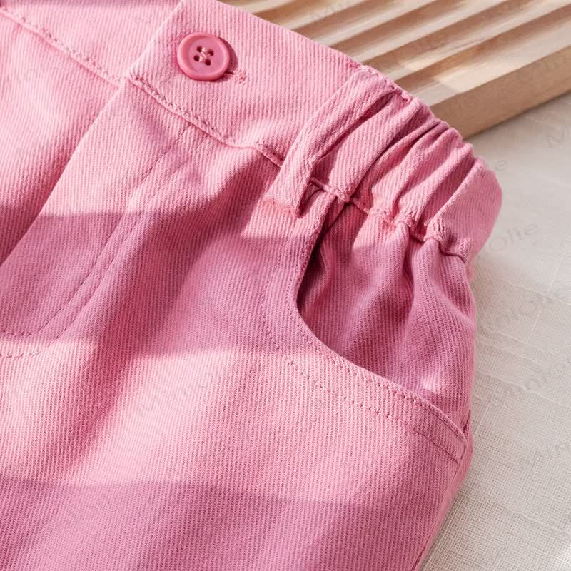 Toddler Baby Girl Pink Heart Striped Puff Sleeve Top and Skirt 2-piece Set - image 11