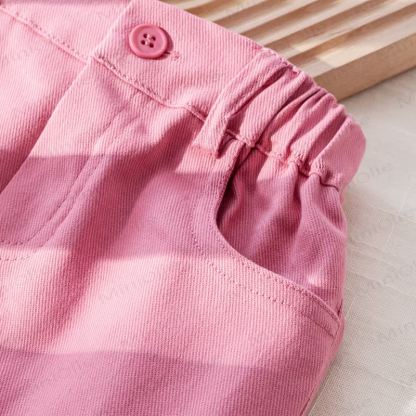 Toddler Baby Girl Pink Heart Striped Puff Sleeve Top and Skirt 2-piece Set - image 11