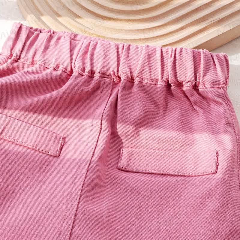 Toddler Baby Girl Pink Heart Striped Puff Sleeve Top and Skirt 2-piece Set - image 12
