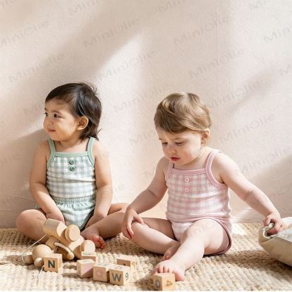 Baby Toddler Girl Gingham Cami Top and Shorts 2-piece Pyjama Set - image 8