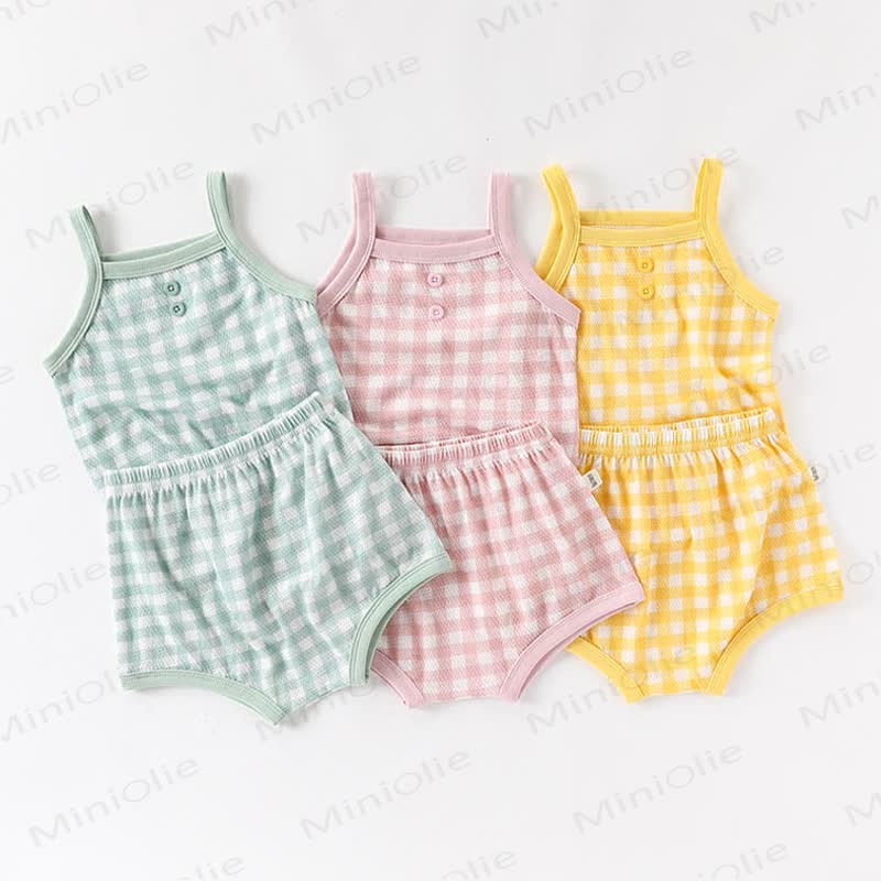 Baby Toddler Girl Gingham Cami Top and Shorts 2-piece Pyjama Set - image 5