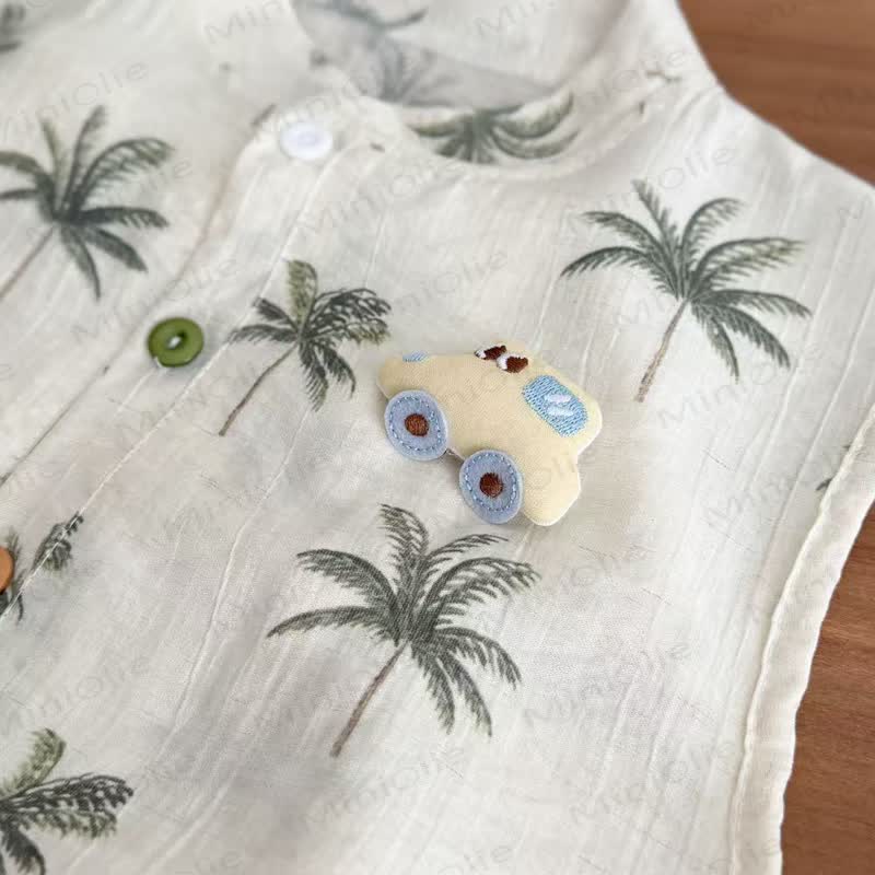 Toddler Girl Beige Tropical Palm Sleeveless Top and Shorts 2-piece Set - image 4