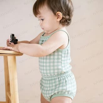 Baby Toddler Girl Gingham Cami Top and Shorts 2-piece Pyjama Set - image 9