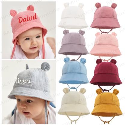 Personalized Baby Name Bear Ears Hat - image 1