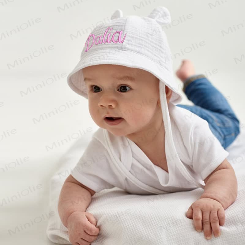 Personalized Baby Name Bear Ears Hat - image 2