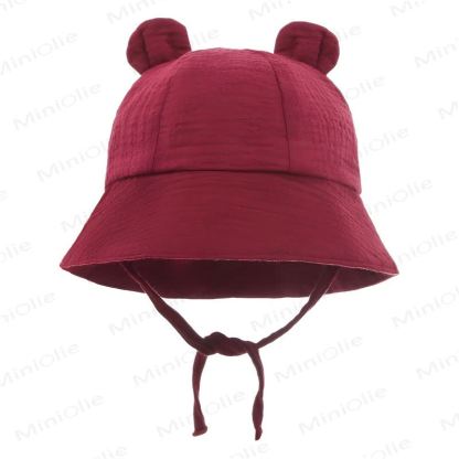 Personalized Baby Name Bear Ears Hat - Wine Red - 3-12M - image 9