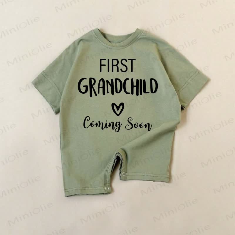 FIRTST GRANDCHILD COMING SOON Baby Green Romper - Green - 18-24M - image 1