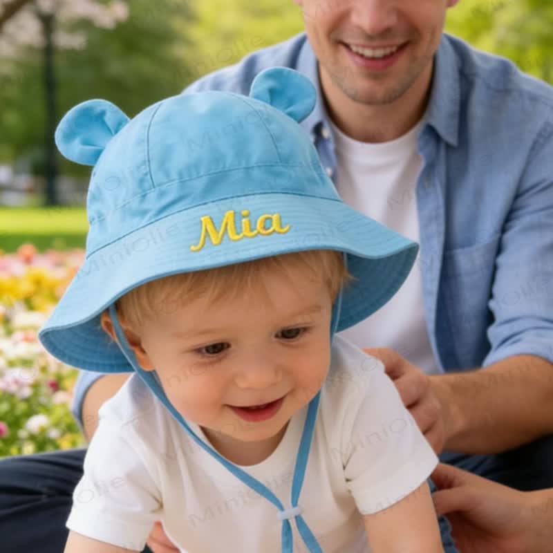 Personalized Baby Name Bear Ears Bucket Hat - image 3