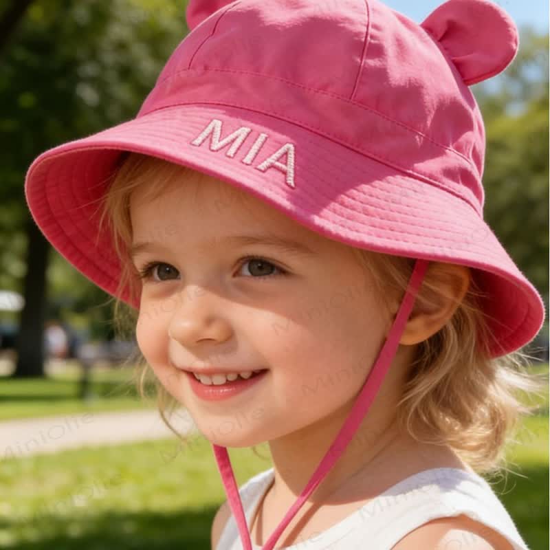 Personalized Baby Name Bear Ears Bucket Hat - image 2