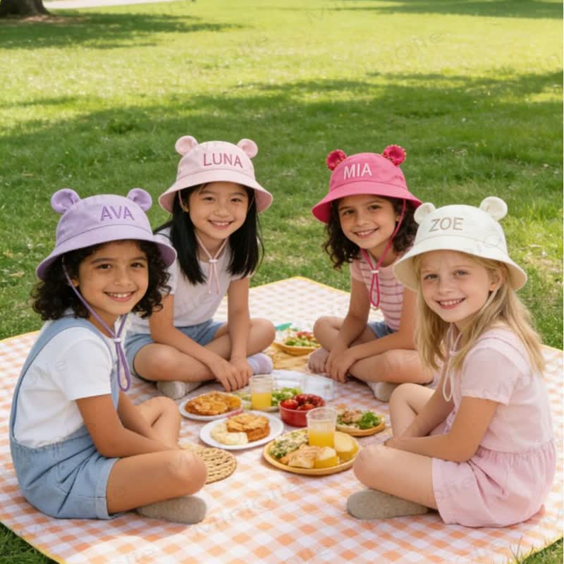 Personalized Baby Name Bear Ears Bucket Hat - image 4