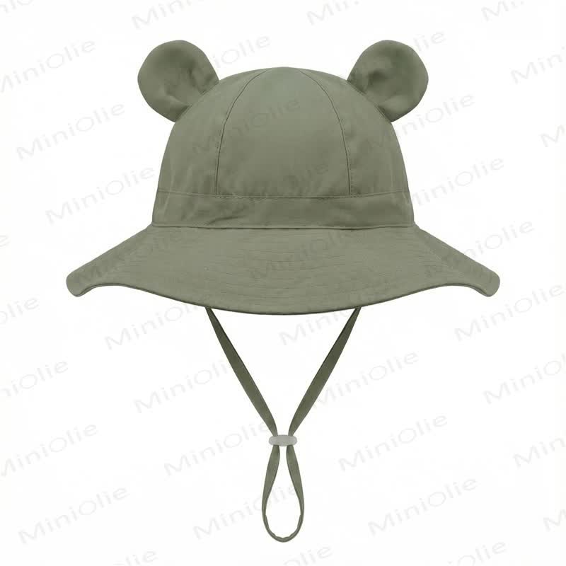 Personalized Baby Name Bear Ears Bucket Hat - Army Green - 2-8T - image 11