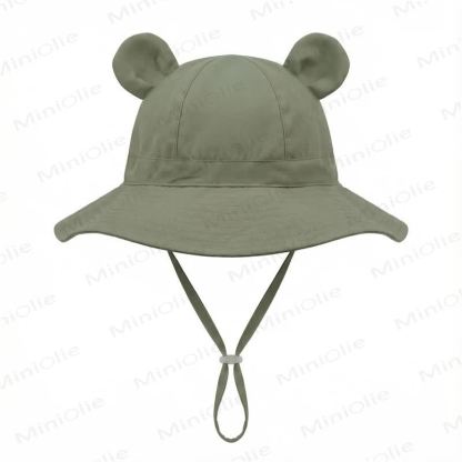 Personalized Baby Name Bear Ears Bucket Hat - Army Green - 2-8T - image 11