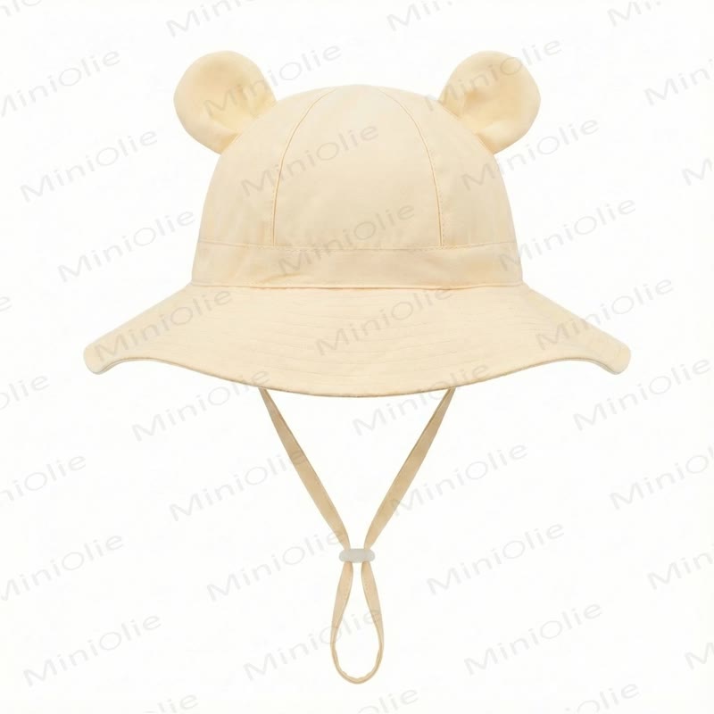 Personalized Baby Name Bear Ears Bucket Hat - Creamy Yellow - 2-8T - image 14