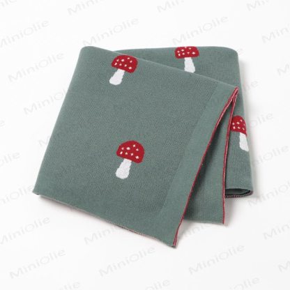 Personalized Baby Name Mushroom Blanket - Green - 100*80cm - image 3