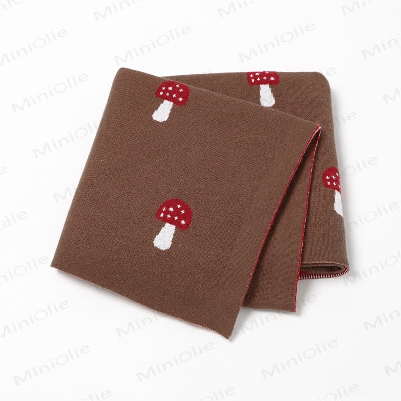 Personalized Baby Name Mushroom Blanket - Coffee - 100*80cm - image 5