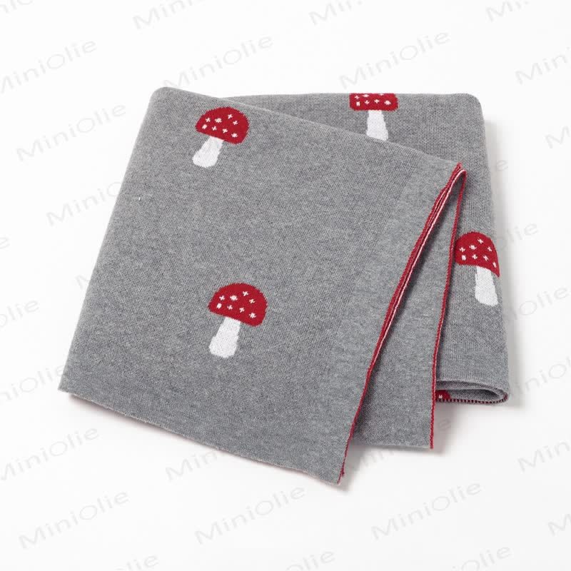 Personalized Baby Name Mushroom Blanket - Gray - 100*80cm - image 4
