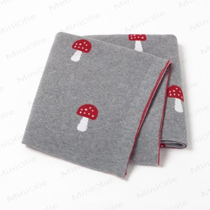 Personalized Baby Name Mushroom Blanket - Gray - 100*80cm - image 4