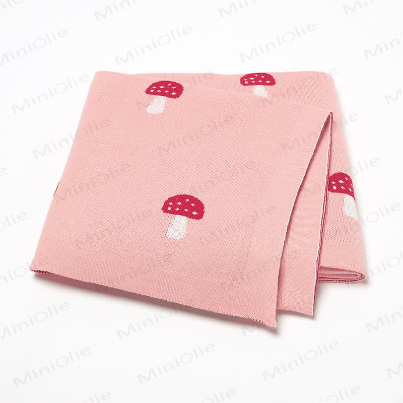 Personalized Baby Name Mushroom Blanket - Light Pink - 100*80cm - image 6