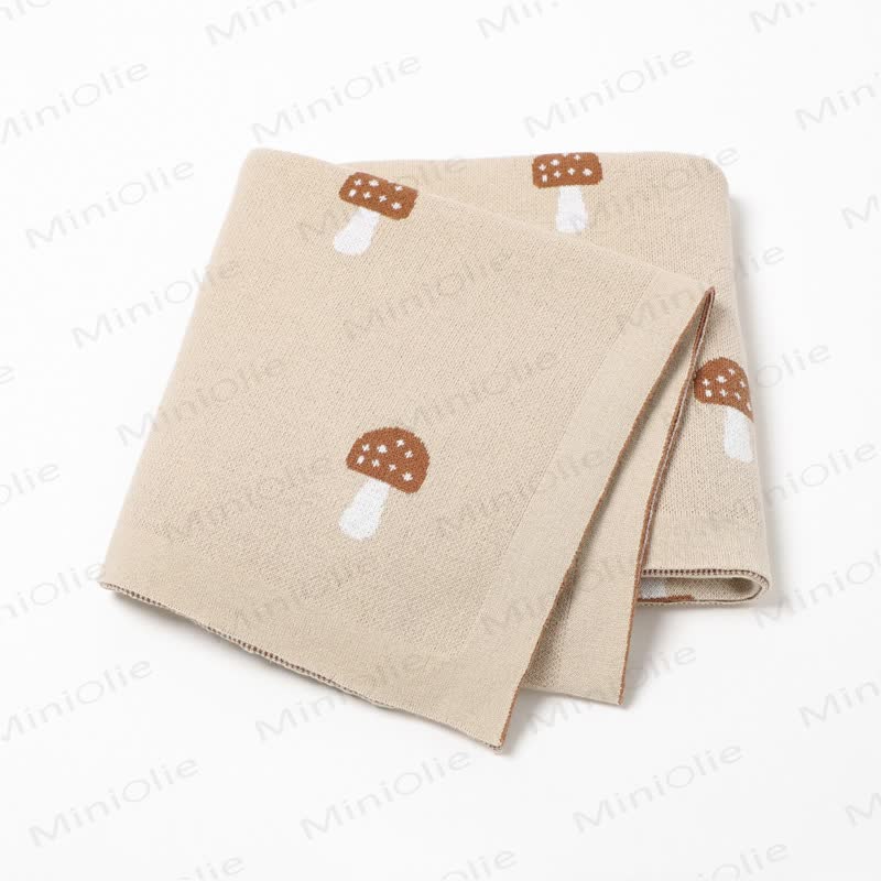 Personalized Baby Name Mushroom Blanket - Khaki - 100*80cm - image 7